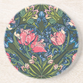 Art Nouveau Tulip Tuin Kleurrijk Zandsteen Onderzetter