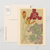 Art Nouveau Tulips Briefkaart (Voorkant / Achterkant)