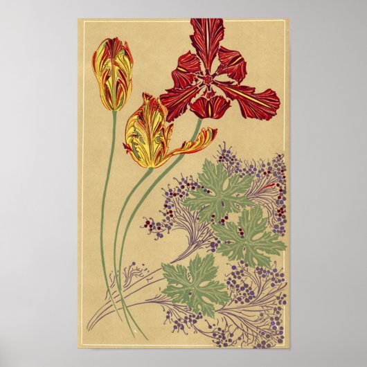 Art Nouveau Tulips Poster (Voorkant)