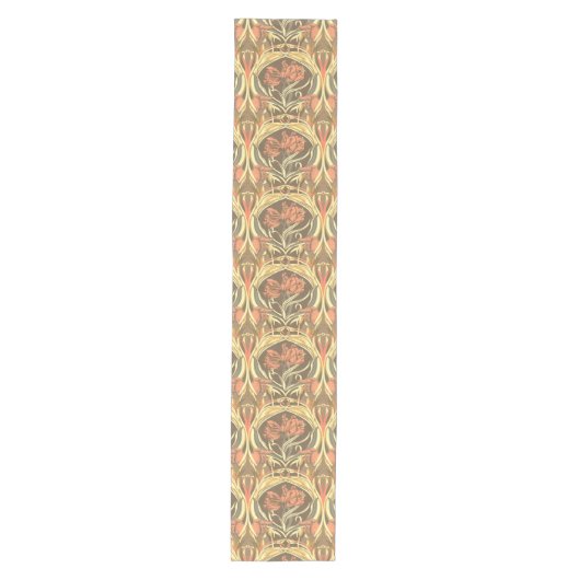 Art Nouveau Tulips Table Runner Medium Tafelloper (Voorkant)