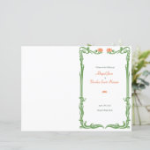 Art Nouveau Tulips Wedding Programme (Staand voorkant)