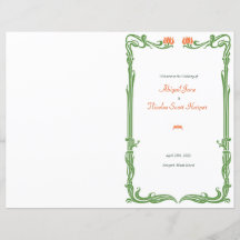 Art Nouveau Tulips Wedding Programme