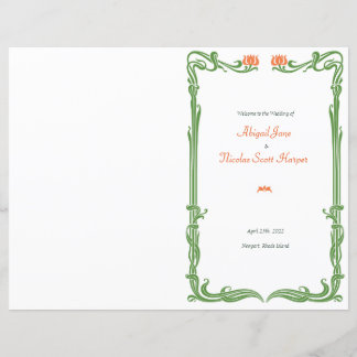 Art Nouveau Tulips Wedding Programme