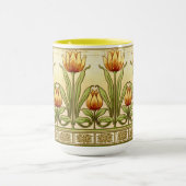 Art Nouveau Tulp Bloempatroon Fries Mok (Midden)