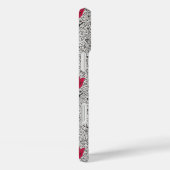 Art Nouveau Tulp Damast, Grijs en Rood Case-Mate iPhone Case (Achterkant / Rechts)