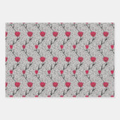 Art Nouveau Tulp Damast, Turquoise, Grijs, Koraal Inpakpapier Vel (Voorkant 2)