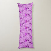 Art Nouveau Tulp Damast, Violet en Orchidee Lichaamskussen (Achterkant (Verticaal))