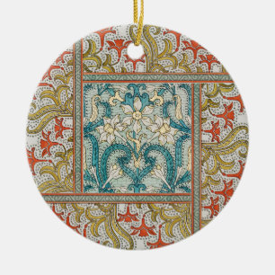 Art Nouveau tulp Narcis patroon Verneuil Keramisch Ornament