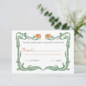 Art Nouveau Tulpen Antwoorden Kaart (Staand voorkant)