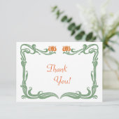 Art Nouveau Tulpen Dank u kaart (Staand voorkant)