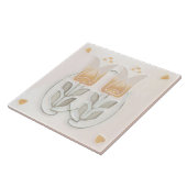 Art Nouveau Tulpen & Harten Gibbons Tegeltje (Zijkant)