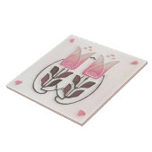  Art Nouveau Tulpen & Harten Gibbons Tegeltje (Zijkant)