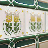 Art Nouveau Tulpen & Harten Gibbons Tegeltje