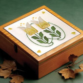 Art Nouveau Tulpen & Harten Gibbons Tegeltje