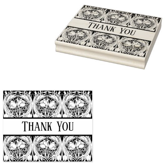 Art Nouveau Tulpen  Rubberstempel (Gestempeld)