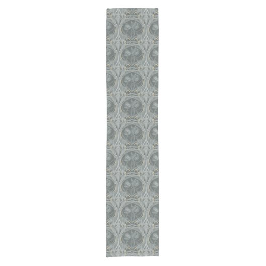 Art Nouveau Tulps Shades of Grey Table Runner Korte Tafelloper (Voorkant)