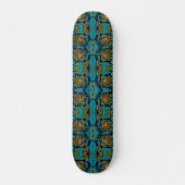Art Nouveau Turquoise Blue Floral Pattern Persoonlijk Skateboard (Voorkant)