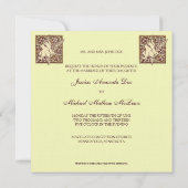 Art Nouveau Turtle Doves Wedding Invitation Kaart (Achterkant)