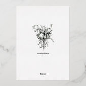  Art Nouveau Twee Bloemen Foliage Lijst Folie Uitnodiging (Achterkant)