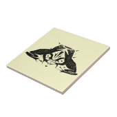  art nouveau twee kikkers tegeltje (Zijkant)