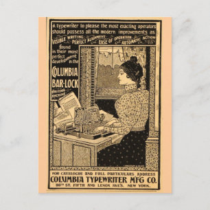 Art Nouveau-typemachine-advertentie uit het verled Briefkaart