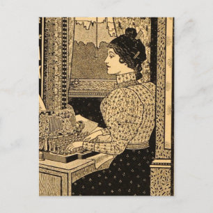 Art Nouveau-typemachine-advertentie uit het verled Briefkaart