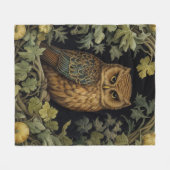 Art nouveau uil in het bos fleece deken (Voorkant (Horizontaal))