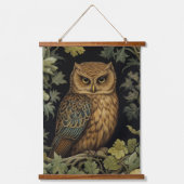 Art nouveau uil in het bos hangend wandkleed (Voorkant)