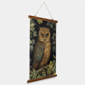 Art nouveau uil in het bos hangend wandkleed (Gebogen)
