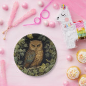 Art nouveau uil in het bos papieren bordje (Feest)