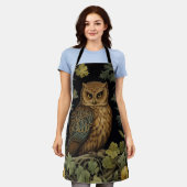 Art nouveau uil in het bos schort (Gedragen)