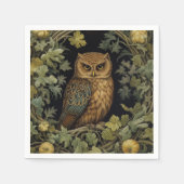 Art nouveau uil in het bos servet (Voorkant)