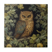 Art nouveau uil in het bos tegeltje (Voorkant)