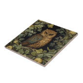 Art nouveau uil in het bos tegeltje (Zijkant)