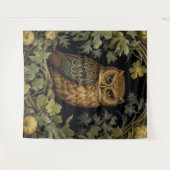 Art nouveau uil in het bos wandkleed (Voorkant (horizontaal))