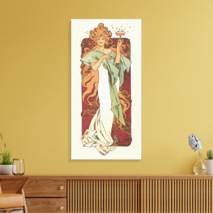 Art Nouveau uit het verleden, Champagne door Alpho Canvas Afdruk