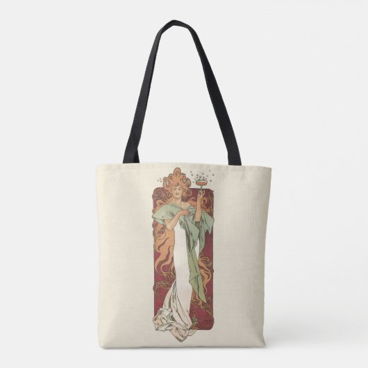 Art Nouveau uit het verleden, Champagne van Alphon Tote Bag (Achterkant)