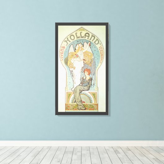Art Nouveau uit het verleden, Holland Levensverzek Canvas Afdruk (Insitu (Houten vloer))