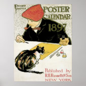 Art Nouveau uit het verleden, Kunstenaar die een s Poster (Voorkant)