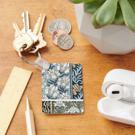 Art Nouveau uit het verleden, tuin iris bloemen Sleutelhanger (Bureau)