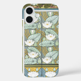 Art Nouveau uit het verleden, waterlelituin bloeme iPhone 16 Hoesje
