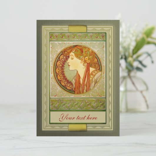 Art Nouveau Uitnodiging (Staand voorkant)