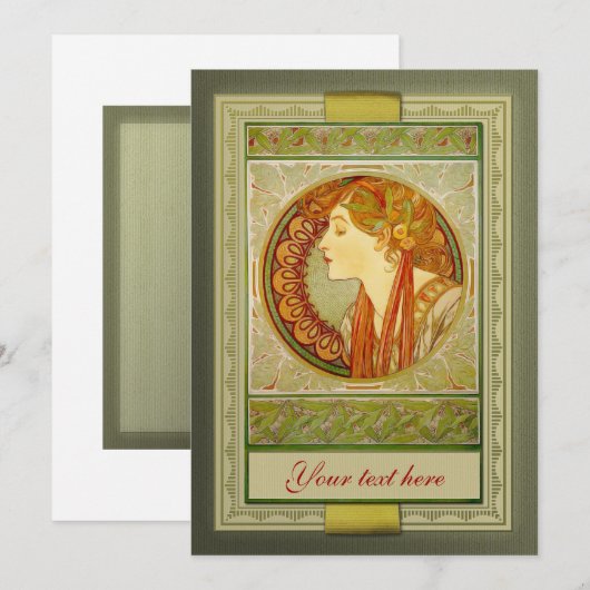 Art Nouveau Uitnodiging (Voorkant / Achterkant)