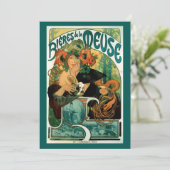 Art Nouveau Uitnodiging door Alphonse (Alfons) Muc (Staand voorkant)