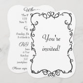 Art Nouveau uitnodiging in vintage stijl (Voorkant / Achterkant)