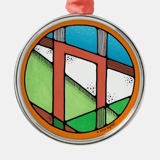 Art Nouveau Uruz Rune of Strength Metalen Ornament (Voorkant)