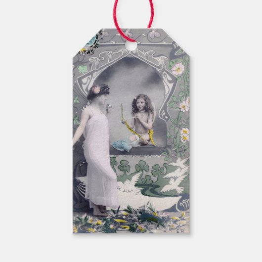 Art Nouveau Valentijn 1904 Cadeaulabel (Voorkant)