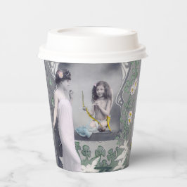 Art Nouveau Valentijn 1904 Papieren Bekers