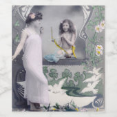 Art Nouveau Valentijn 1904 Wijn Etiket (Enkel label)