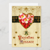  Art Nouveau Valentijnsdag Card Sjabloon (Voorkant / Achterkant)